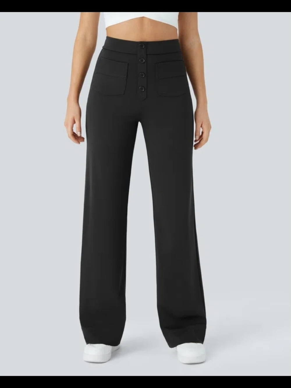 DayStretch High Waisted Pockets Straight Leg Casual Pants